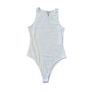 Urban Social Womens White‎ Sleeveless Crew Neck Thong Bodysuit Size Medium NWT